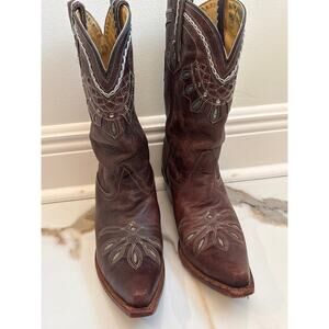 TONY LAMA Women’s Chocolate Rancho Snip Toe Western Cowboy Boots Sz 9 B